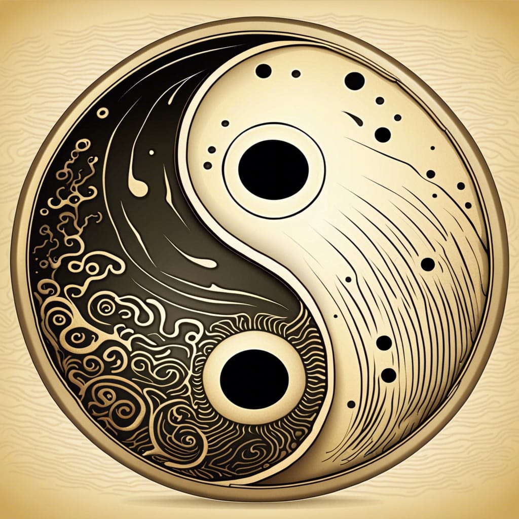 detailed illustration of a yin yang symbol