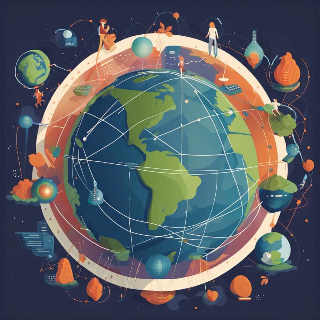 illustration of the earth highlighting the interconnectedness of the modern age